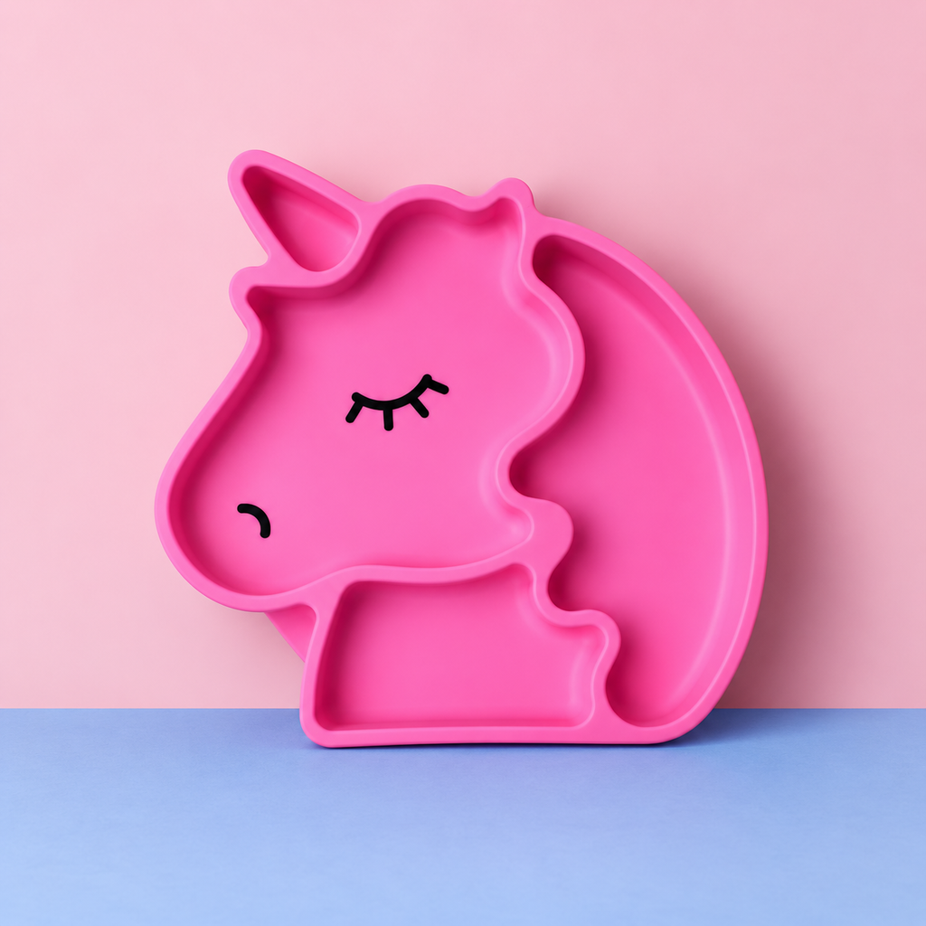 Pink unicorn silicone potion play bowl for kids sensory and Magic Fizz play by Mixy Mixy Moo